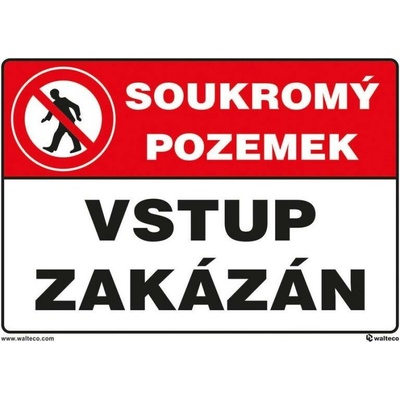 Plast 2 mm - Soukromý pozemek,vstup.zak, Materiál plast, formát A5, K přišroubování