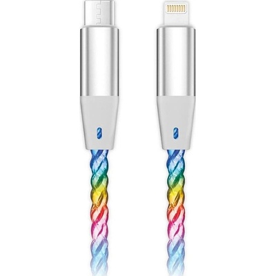 Aligator DATKP63 Dátový POWER 3A 30W / USB-C/Lightning, 1,2m, svíticí