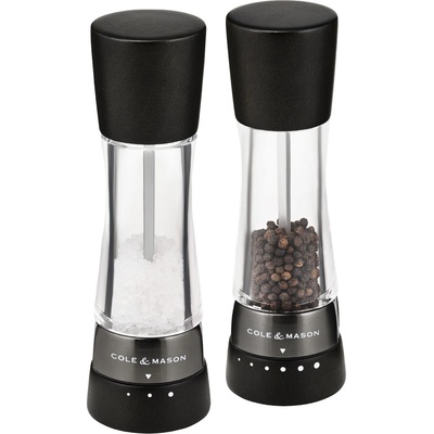 Cole & mason Комплект мелнички за сол и пипер DERWENT BLACK WOOD - 19 см. - с механизъм за прецизност - цвят черен (Cole-&-Mason-H-332293)