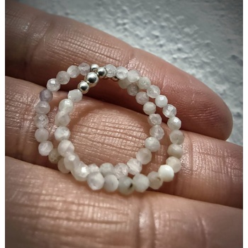 Katyba Prstene Kunzit so striebrom 00346