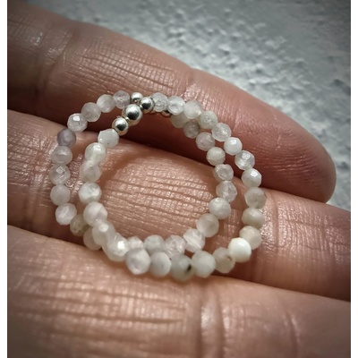 Katyba Prstene Kunzit so striebrom 00346