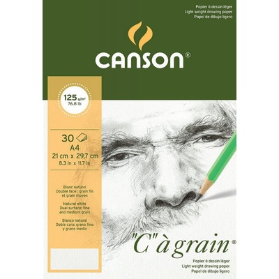 Canson Cagrain blok lepený 125g, A4 30 listů