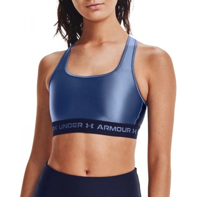 Under Armour Дамски сутиен Under Armour Women's Mid Crossback Matte/Shine Sports Bra - Син