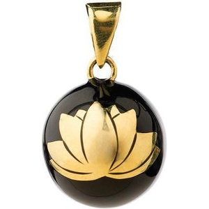Bola Медальон за бременни Бола - Black with gold lotus (VK930)