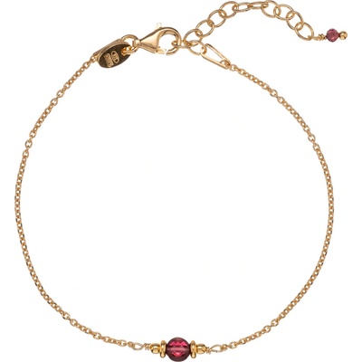 Alisia Minimalistický pozlacený náramek s vínovým granátem AL4897-Oro-Granato