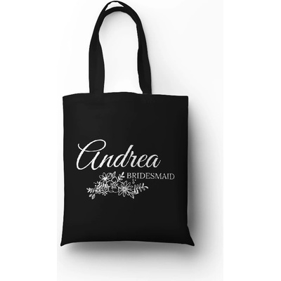 Plátěná taška s potiskem Bridesmaid černá