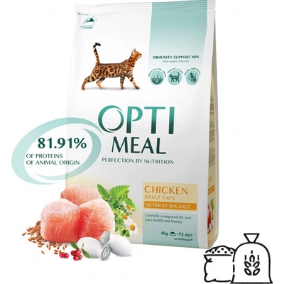 OPTIMEAL pre mačky s kuracím mäsom 4 kg