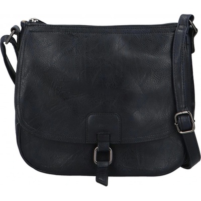 Trendy dámská koženková crossbody kabelka Gergana tmavě modrá