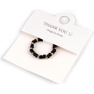 Prima-obchod Prsten pružný z korálků černá 119145