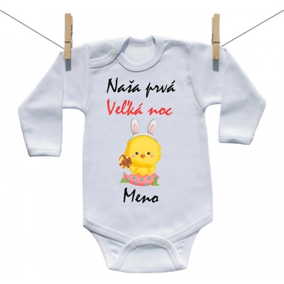 Boodyy Body s dlhým rukávom Naša prvá Veľká noc s menom Dievča