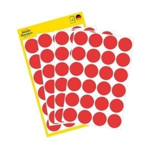 Avery Zweckform labels 18mm, red, 24 labels, for marking, packed of 4 pcs. , 3004, for handwriting
