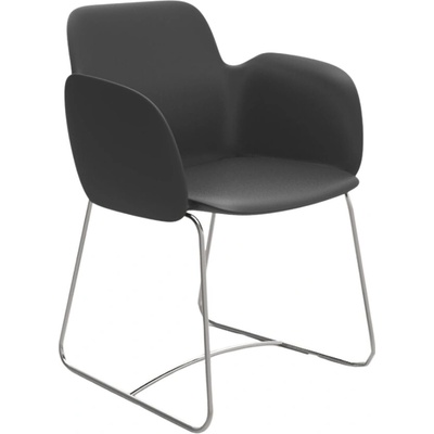 VONDOM PEZZETTINA Antracitově šedé plastové zahradní křeslo