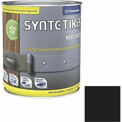 Chemolak Syntetika S 2013 U vrchná farba 0,6 l interiér/exteriér, čierna