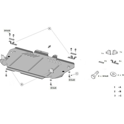 Kryt pod motor FORD KUGA II VAN - Plech - 8595698043481