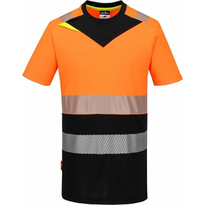 Portwest Tričko S/S PW3 Hi-Vis triedy 1 - L, Oranžová/Čierna