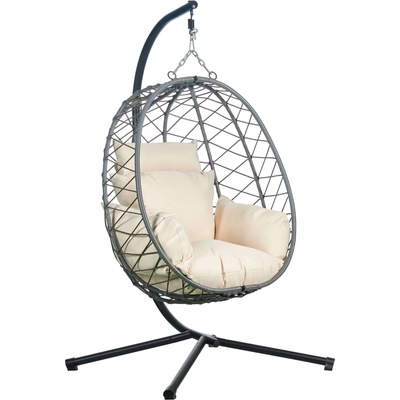 Pepita Sicilia единичен градински фотьойл с възглавници - сиво-бежово (GS-S2002_grey-beige)