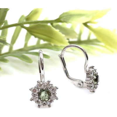 Jan Kos jewellery stříbrné náušnice s vltavínem 32108057
