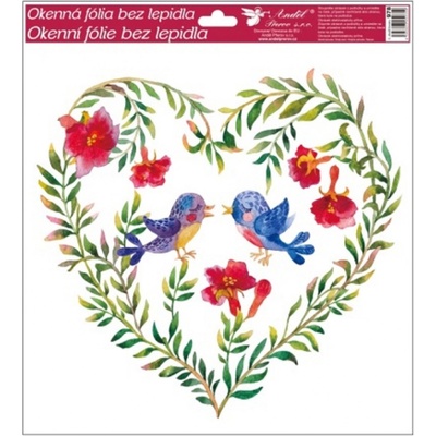 Anděl Přerov Okenní fólie bez lepidla s glitry srdce č.3 30 x 30 cm – Zboží Mobilmania