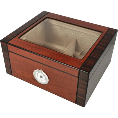 Humidor Angelo na červenohnědý prosklený 25D