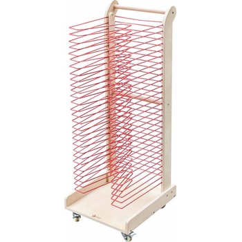 Classic World Educational Дървен подвижен стелаж за съхранение и съхнене на 30 рисунки (cwe54006)