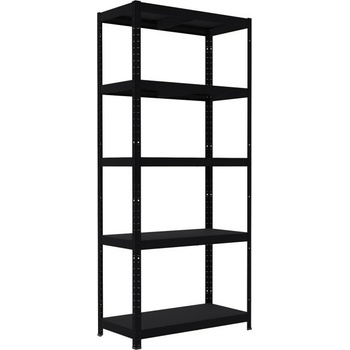 Biedrax Kovový regál na šanóny 40 x 90 x 180 cm, čierny - 5 políc kovových