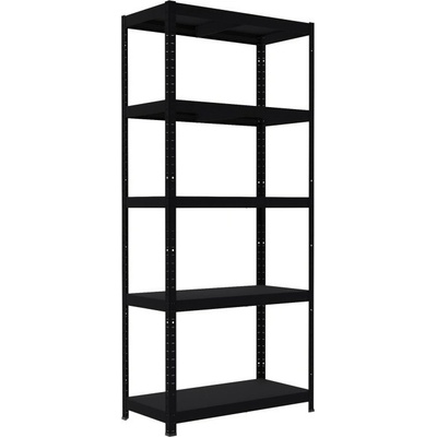 Biedrax Kovový regál na šanóny 40 x 90 x 180 cm, čierny - 5 políc kovových