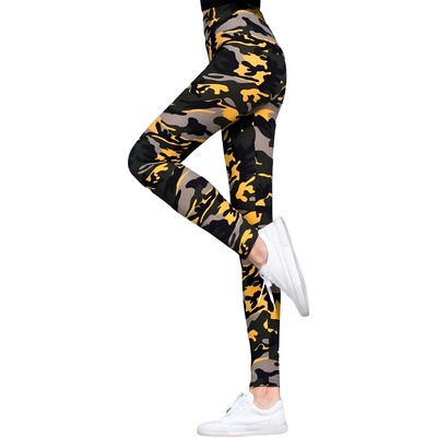 HARAHU Legíny Camouflage Žltá