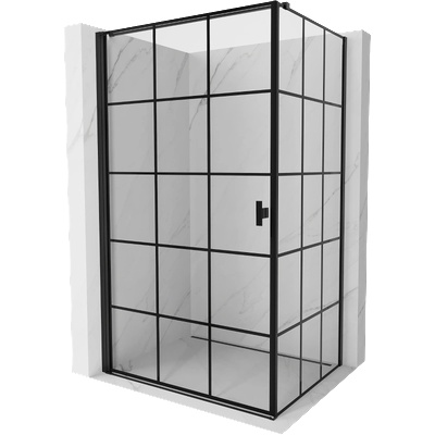 Mist-B душ кабина с отваряща се врата лява 70 x 80 см, черна мрежа, черна - 8A2T-070-080-70-77-L (8A2T-070-080-70-77-L)
