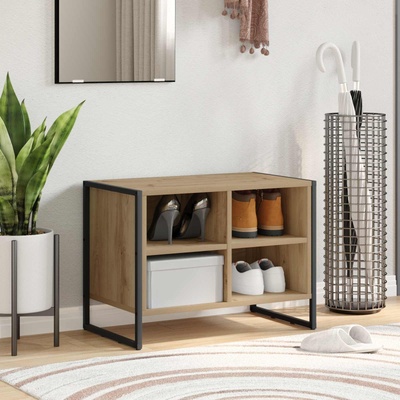 vidaXL Шкаф за обувки 60 x 35 x 44 см Инженерна дървесина Дъб Артизан (886461)