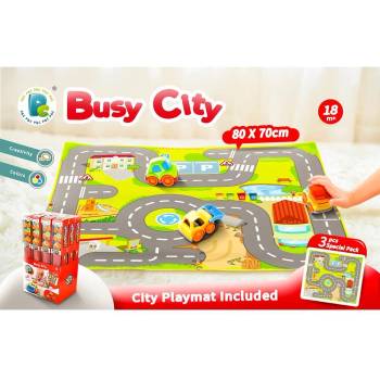 Felyx Toys Kiddy Go Килим с 3 мини колички Busy City (1011473F)