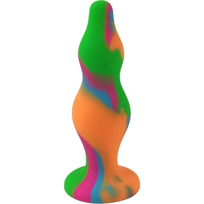 A-GUSTO Анален разширител Butt Plug Медицински силикон "VOLCANO RAINBOW" 12 см