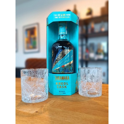 Takamaka Kreol Cask Dark Rum 40,3% 0,7 l (dárkové balení 2 sklenice)