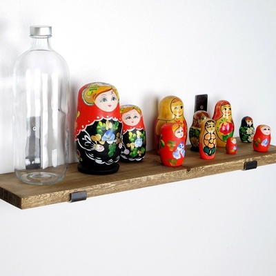 Hanah Home Nástěnná police LAM009 černá ořech