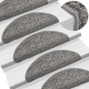 vidaXL Изтривалки за стълби, 15 бр. , 56x17x3 см, сиви, полукръгли - mystock - 125,27 лв