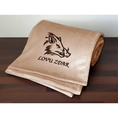 Povlečení Plus Deka pro myslivce Kanec + Lovu zdar čokoládová 150x200