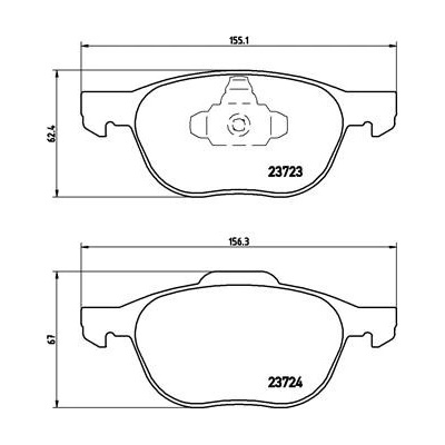 BREMBO Sada brzdových platničiek kotúčovej brzdy P24061