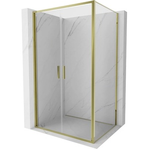Mexen Exo-B Duo подвижна душ кабина 90 x 95 см, прозрачна, златна - 814-090-095-50-00 (814-090-095-50-00)