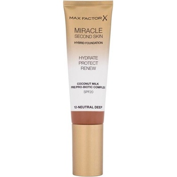 Max Factor Miracle Second Skin hydratačný krémový make-up SPF20 12 Neutral Deep 30 ml
