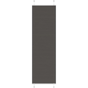 vidaXL Плисирана щора, черна, 65x200 см, ширина на плата 64, 4 см, полиестер (4015153)