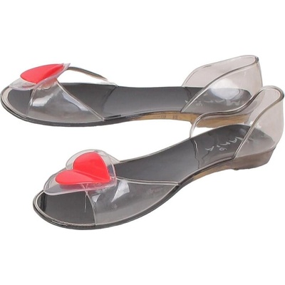 Дамски силиконови обувки с червено сърце