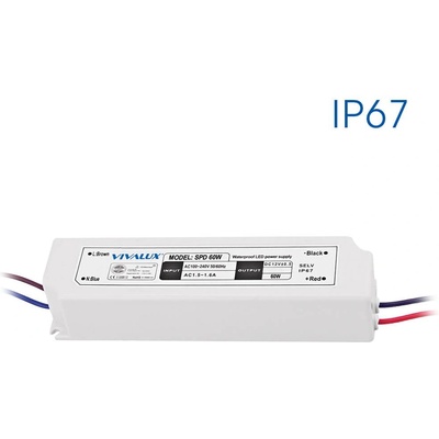 VIVALUX ЗАХРАНВАНЕ ЗА LED ЛЕНТА VIVALUX 0-60W ЗА ВГРАЖДАНЕ IP67 12V 160x41x32мм (VIV003652)