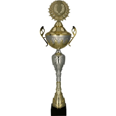 PUCHARY Pohár kovový zlato stříbrný 36,5 cm 12 cm