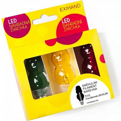 Exihand Blister 3 žiarovky Muchotrávka farebná 20V 0,1A