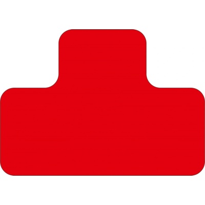Samolepicí značení umístění palet s potiskem WT-7110, tvar ''T'' – polykarbonát, červená, 125×175×75 mm, balení 10 ks