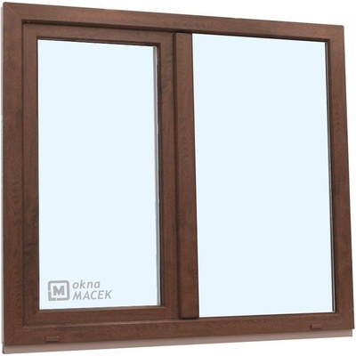 KNIPPING Plastové okno - 70 AD, 1500x1500 mm, FIX/OS, ořech Barva, imitace: ořech/bílá (jednostranně)