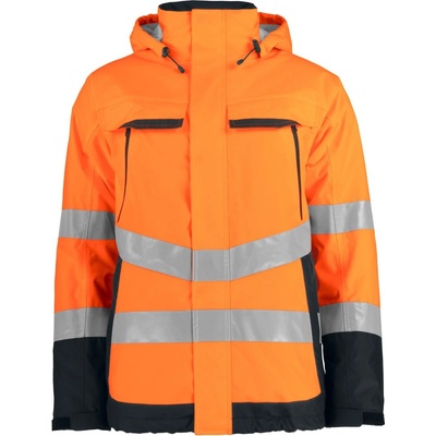 ProJob HI-VIS 6441 PADDED JACKET/Унисекс светлоотразително подплатено яке - hv оранжево/черно 4XL (646441zw114)