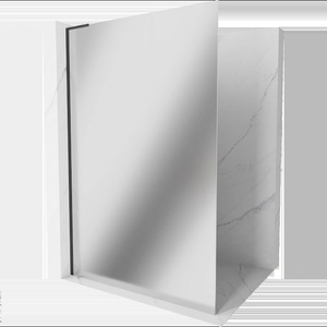 Mexen Kioto L разделител за душ тип Walk-in 110 x 200 см, огледало, черен - 800-110-103-70-50 (800-110-103-70-50)