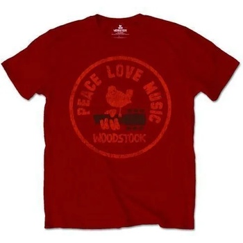 Woodstock Риза Love Peace Music Unisex Maroon Red XL (WOODTS06MM04)