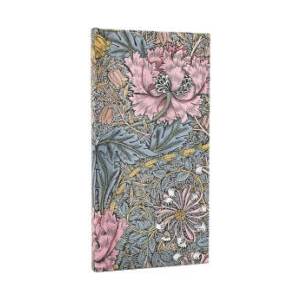 2026 Morris Pink Honeysuckle (William Morris) Slim 12-month Horizontal Hardcover Flexi Dayplanner 2026 (Elastic Band Closure) | Paperblanks (ISBN: 9780349707495)