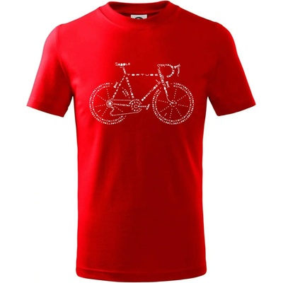 Bicykel názvy tričko detské červená